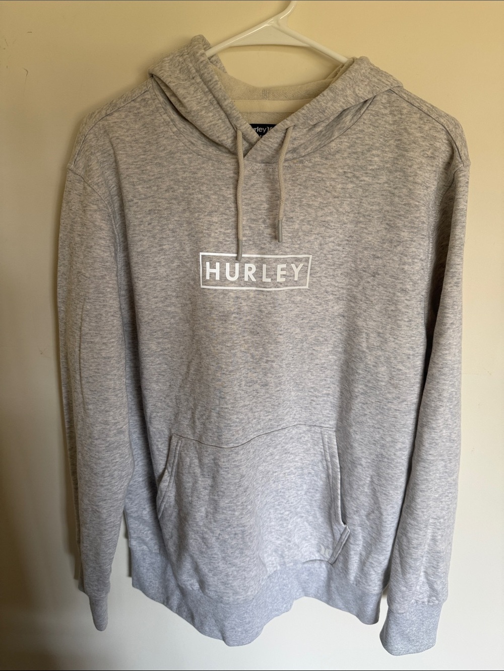 Hurley Light Gray Pullover Hoodie with White Logo